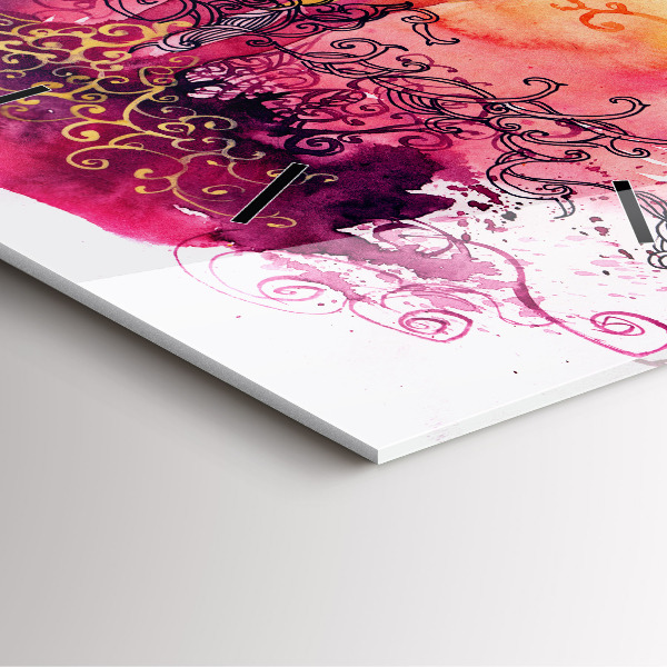 Ceas pătrat de perete din sticlă Acuarele cuplu de îndrăgostiți