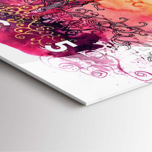 Ceas pătrat de perete din sticlă Acuarele cuplu de îndrăgostiți