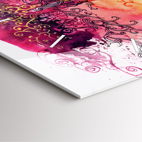 Ceas pătrat de perete din sticlă Acuarele cuplu de îndrăgostiți