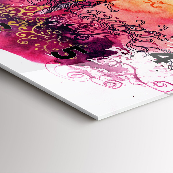 Ceas pătrat de perete din sticlă Acuarele cuplu de îndrăgostiți