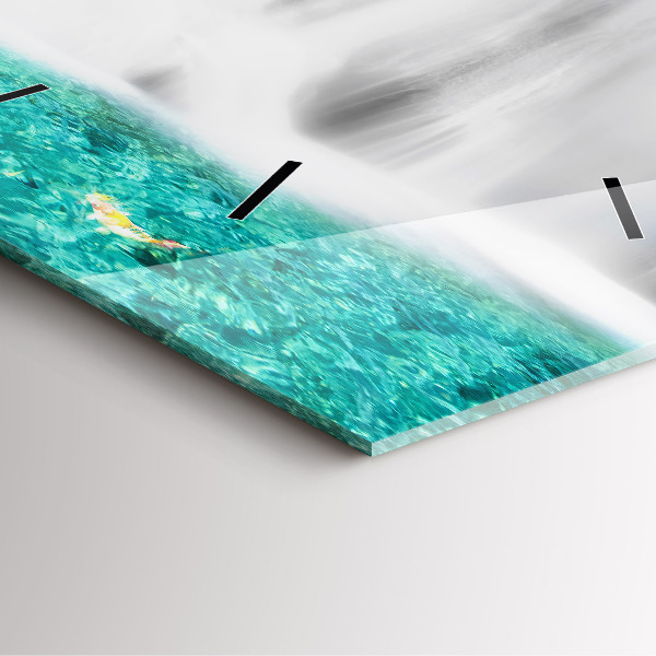 Ceas pătrat de perete din sticlă Cascada în Thailanda