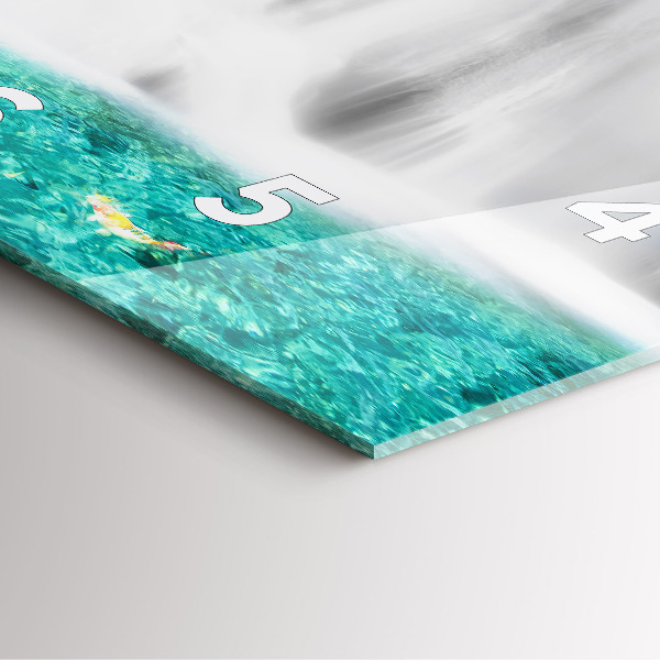 Ceas pătrat de perete din sticlă Cascada în Thailanda