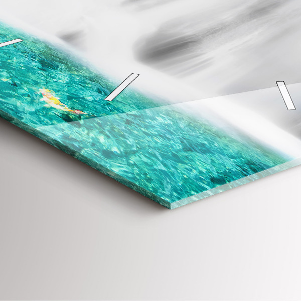 Ceas pătrat de perete din sticlă Cascada în Thailanda