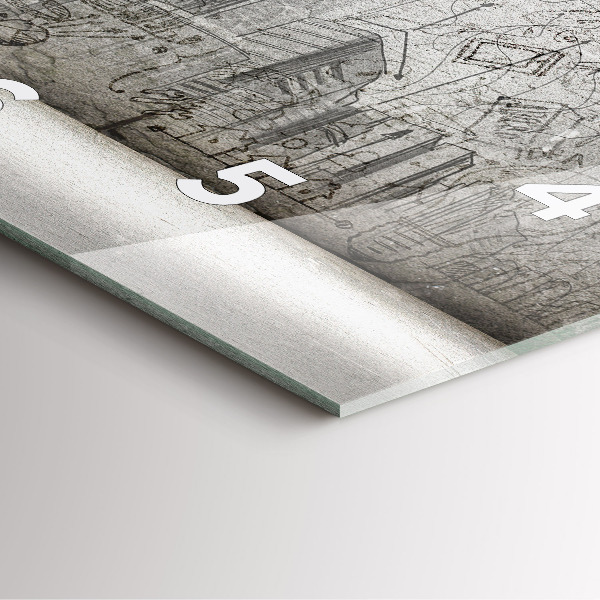 Ceas pătrat de perete din sticlă Schița orașului