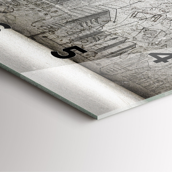 Ceas pătrat de perete din sticlă Schița orașului