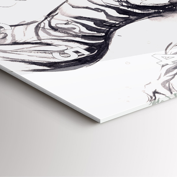 Ceas pătrat de perete din sticlă Femeie și zebre