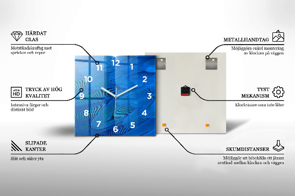 Ceas pătrat de perete din sticlă Femeie și zebre