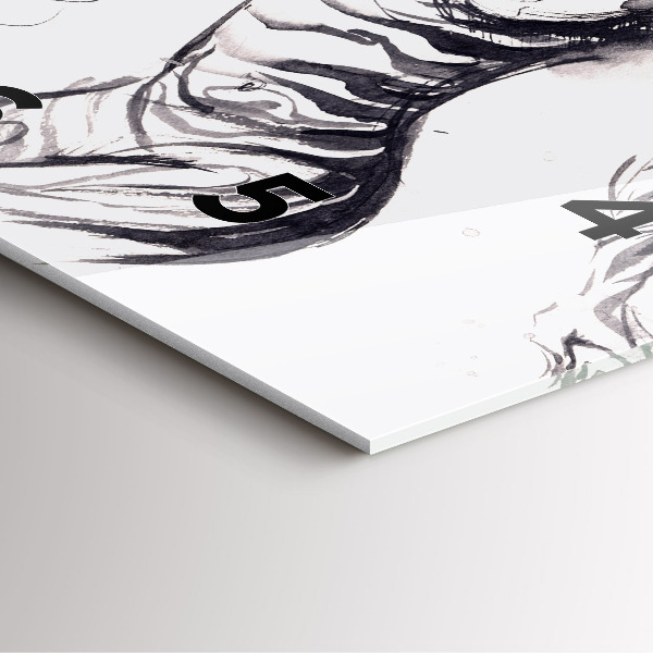 Ceas pătrat de perete din sticlă Femeie și zebre