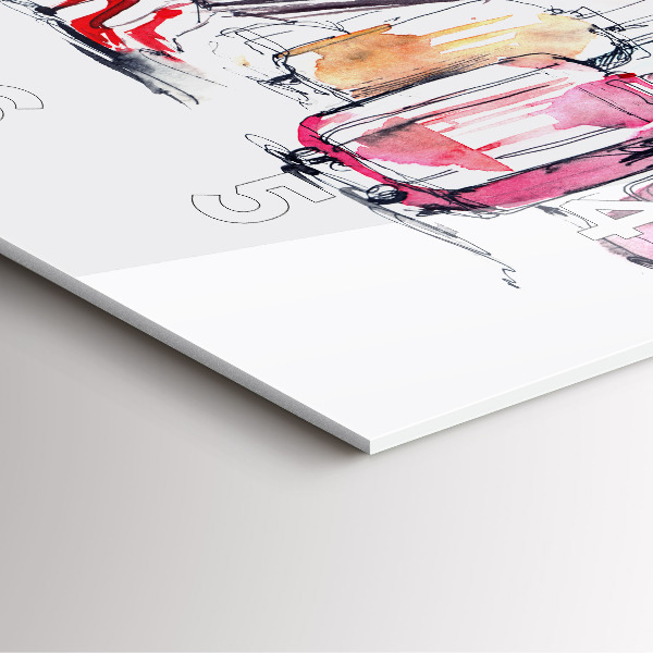 Ceas pătrat de perete din sticlă Femeie cu valize