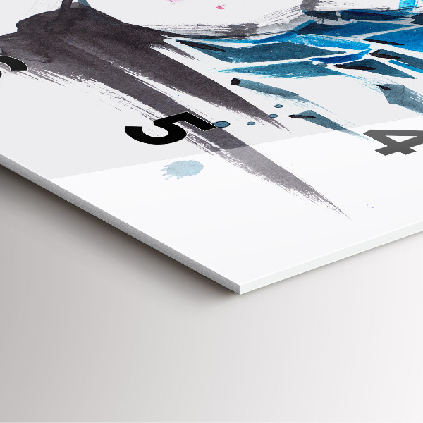 Ceas pătrat de perete din sticlă Femeia se confruntă cu abstracția