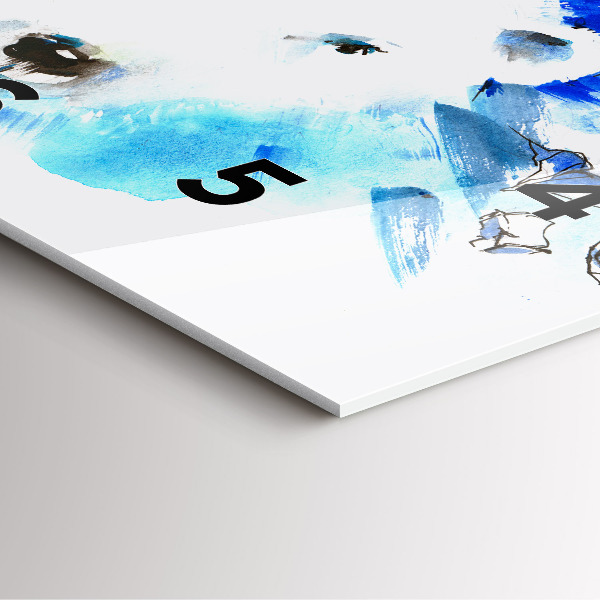 Ceas pătrat de perete din sticlă Un urs pe fundal de gheață