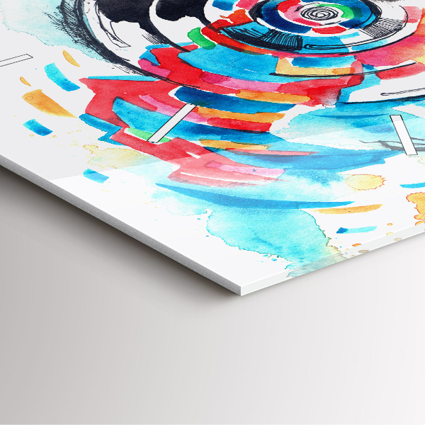 Ceas pătrat de perete din sticlă Femeie fotograf