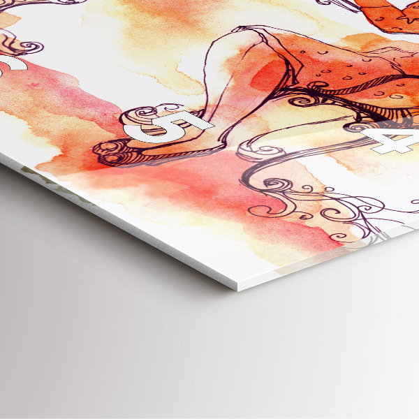 Ceas pătrat de perete din sticlă Femeie care bea ceai