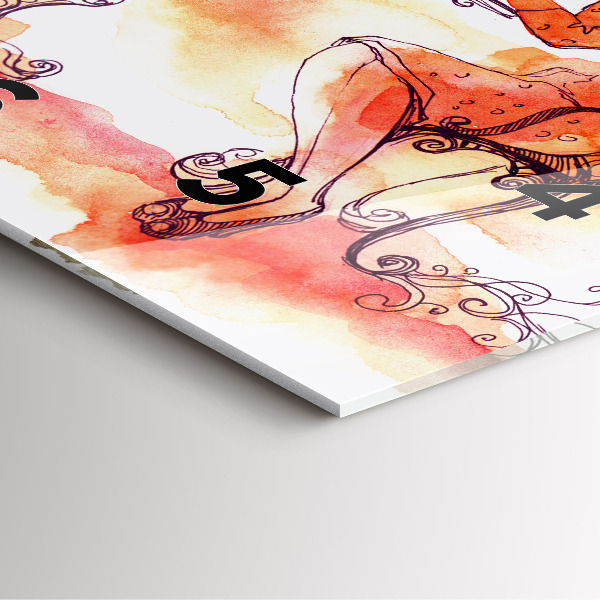 Ceas pătrat de perete din sticlă Femeie care bea ceai