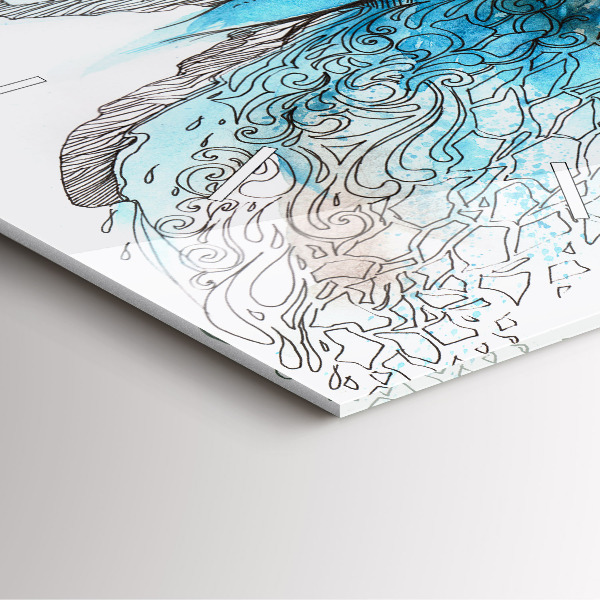 Ceas pătrat de perete din sticlă Față în formă de fluture