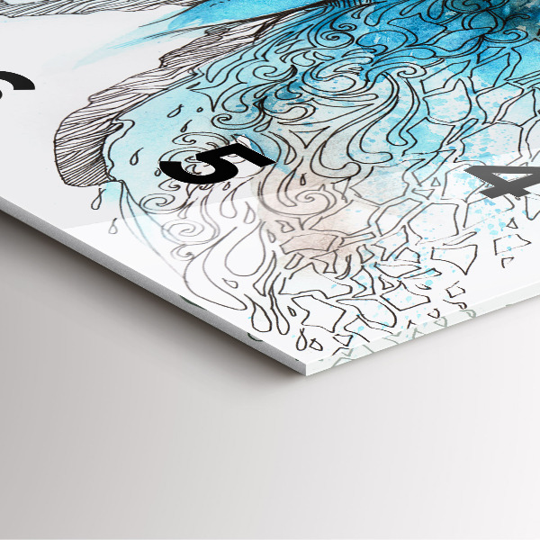 Ceas pătrat de perete din sticlă Față în formă de fluture