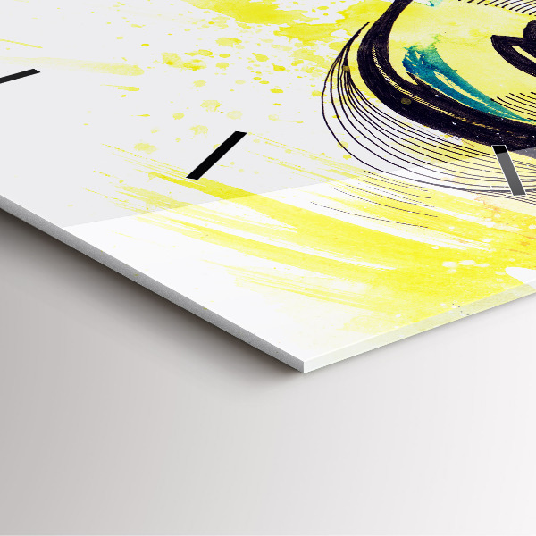 Ceas pătrat de perete din sticlă Ochi cu ochelari