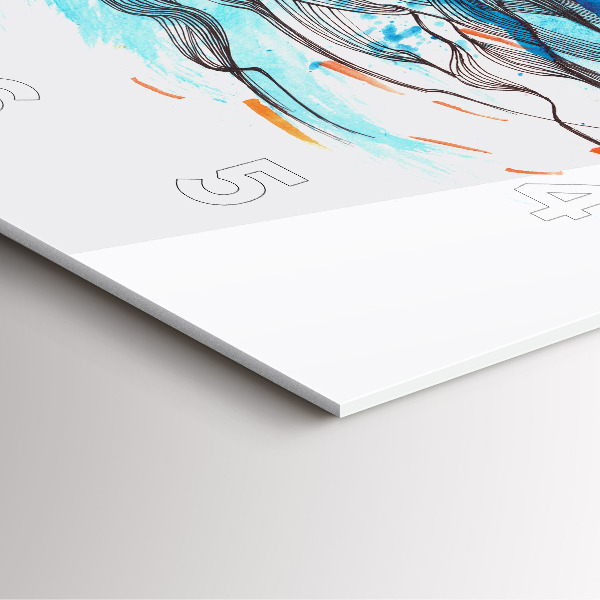 Ceas pătrat de perete din sticlă Ilustrație pentru căști