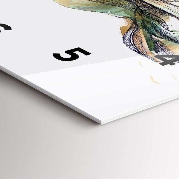 Ceas pătrat de perete din sticlă Pasăre și carte