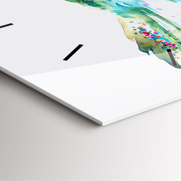 Ceas pătrat de perete din sticlă Abstracția păsărilor și a primăverii