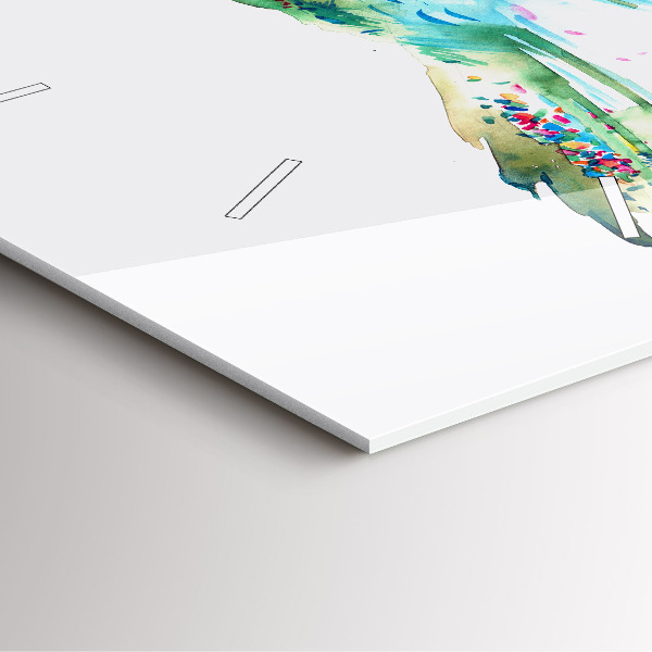 Ceas pătrat de perete din sticlă Abstracția păsărilor și a primăverii