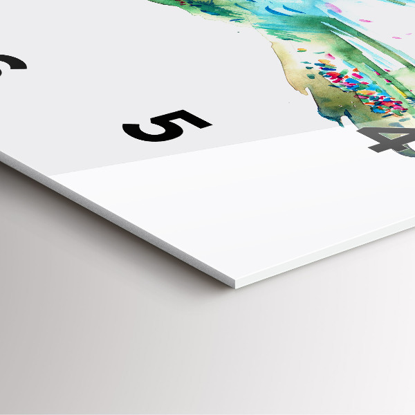 Ceas pătrat de perete din sticlă Abstracția păsărilor și a primăverii