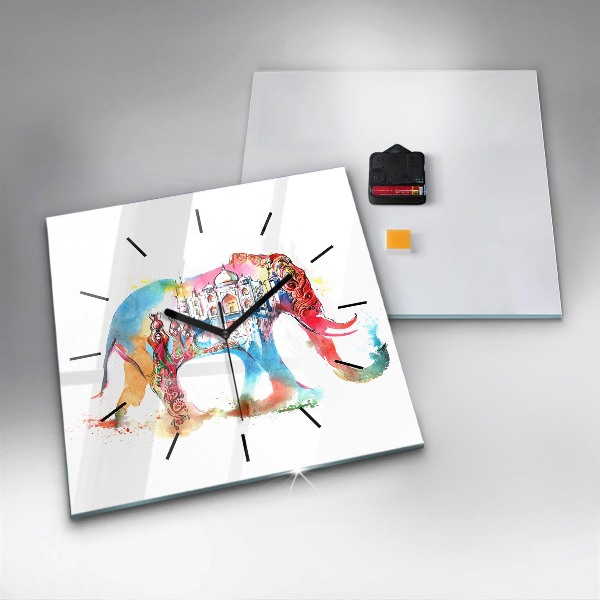 Ceas pătrat de perete din sticlă cultura indiană