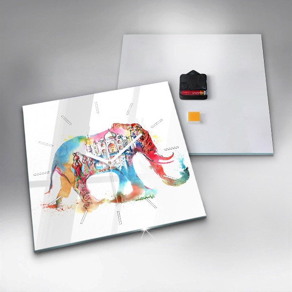 Ceas pătrat de perete din sticlă cultura indiană