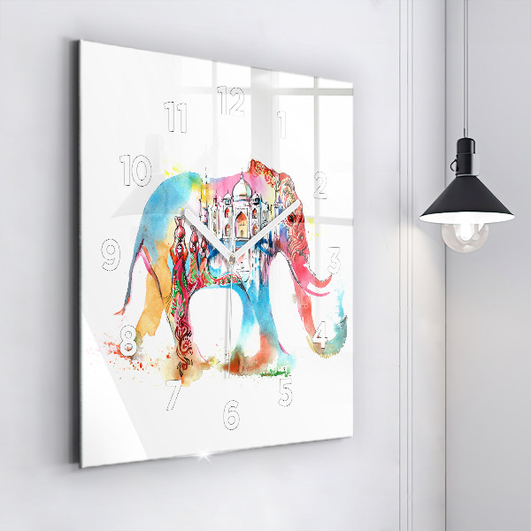 Ceas pătrat de perete din sticlă cultura indiană