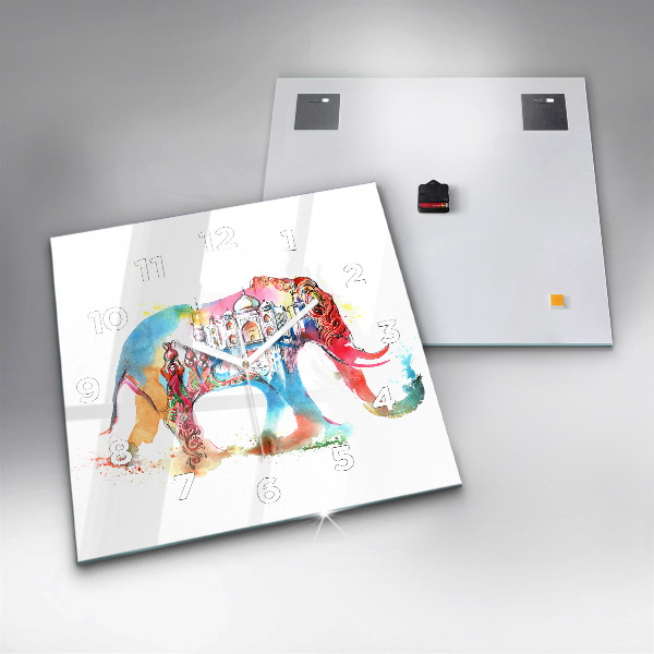 Ceas pătrat de perete din sticlă cultura indiană