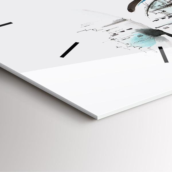 Ceas pătrat de perete din sticlă Orașul în ochelari