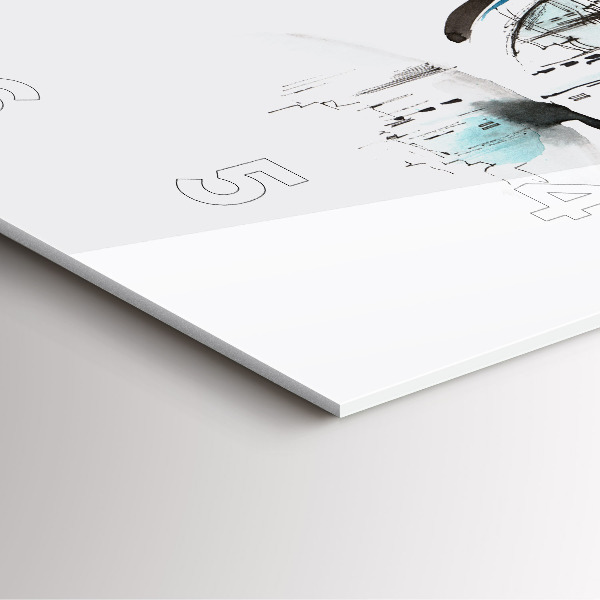 Ceas pătrat de perete din sticlă Orașul în ochelari