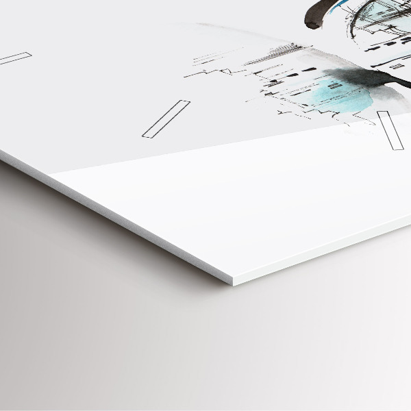 Ceas pătrat de perete din sticlă Orașul în ochelari