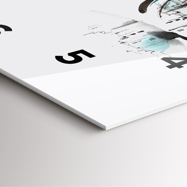 Ceas pătrat de perete din sticlă Orașul în ochelari