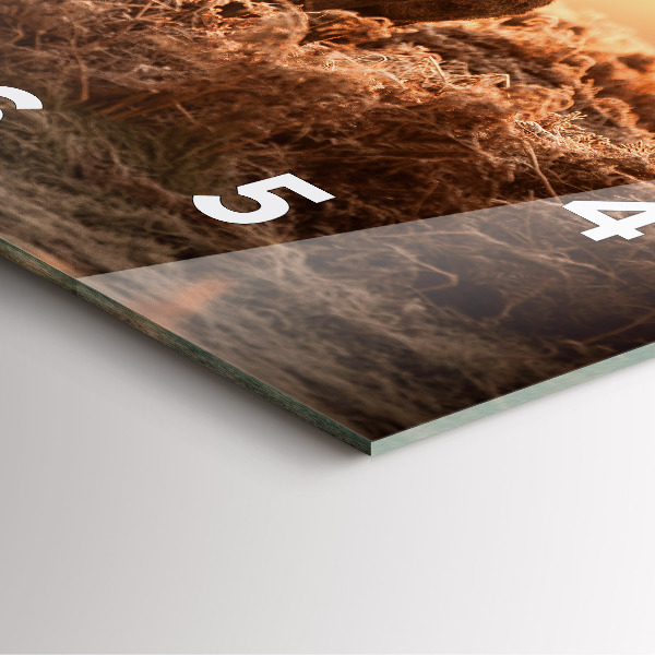 Ceas pătrat de perete din sticlă Căprioare la răsărit