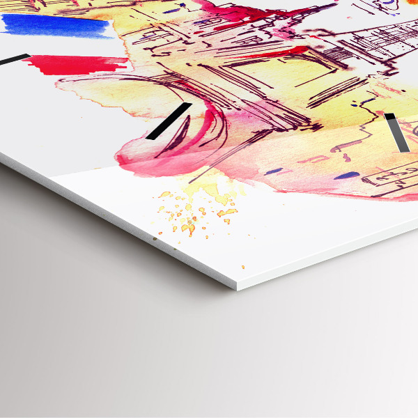 Ceas pătrat de perete din sticlă Țări atractive ale lumii