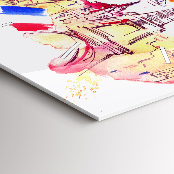 Ceas pătrat de perete din sticlă Țări atractive ale lumii