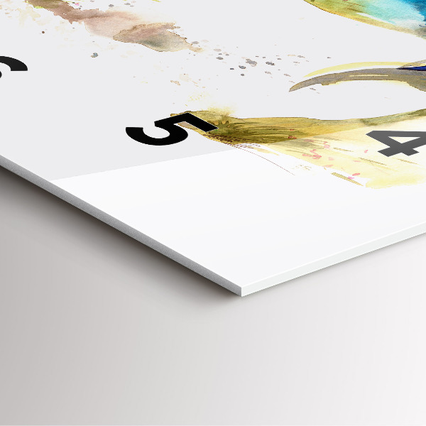 Ceas pătrat de perete din sticlă Munți pictați și cal