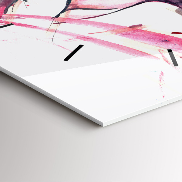 Ceas pătrat de perete din sticlă Abstracția iubitorilor