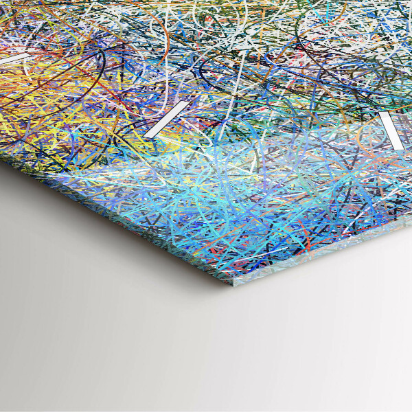 Ceas pătrat de perete din sticlă Abstracția - Emoții