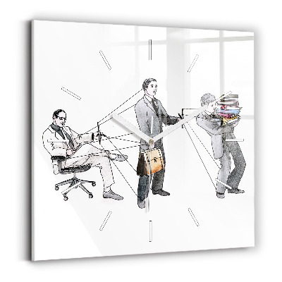 Ceas pătrat de perete din sticlă Oameni păpuși