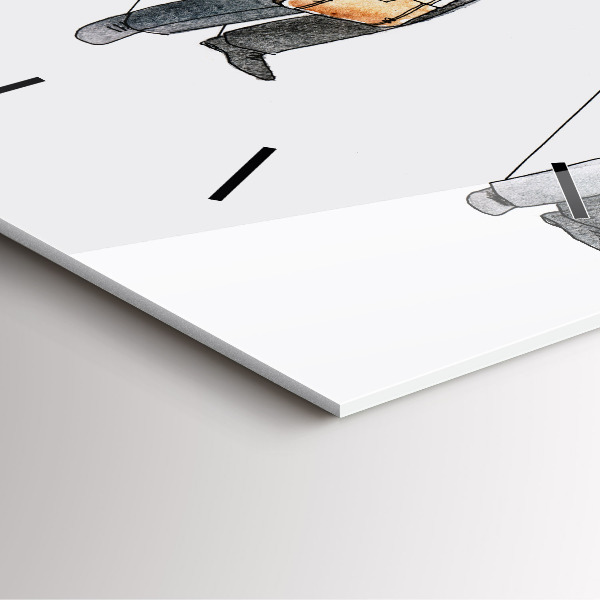 Ceas pătrat de perete din sticlă Oameni păpuși