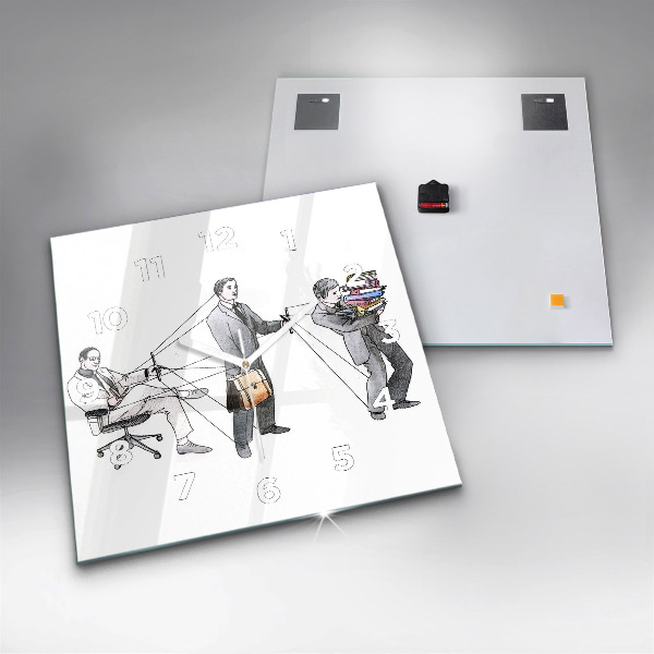 Ceas pătrat de perete din sticlă Oameni păpuși