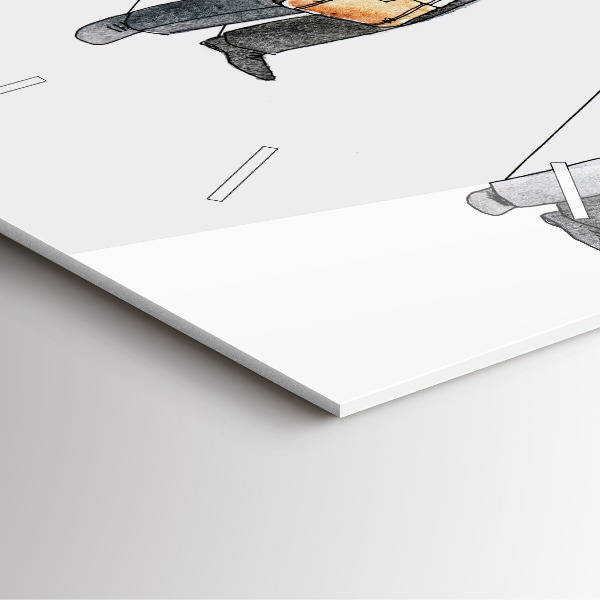 Ceas pătrat de perete din sticlă Oameni păpuși