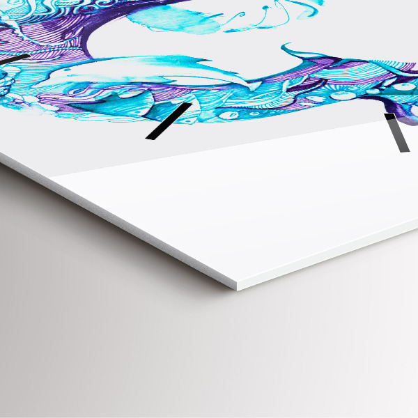 Ceas pătrat de perete din sticlă Ancoră de mare