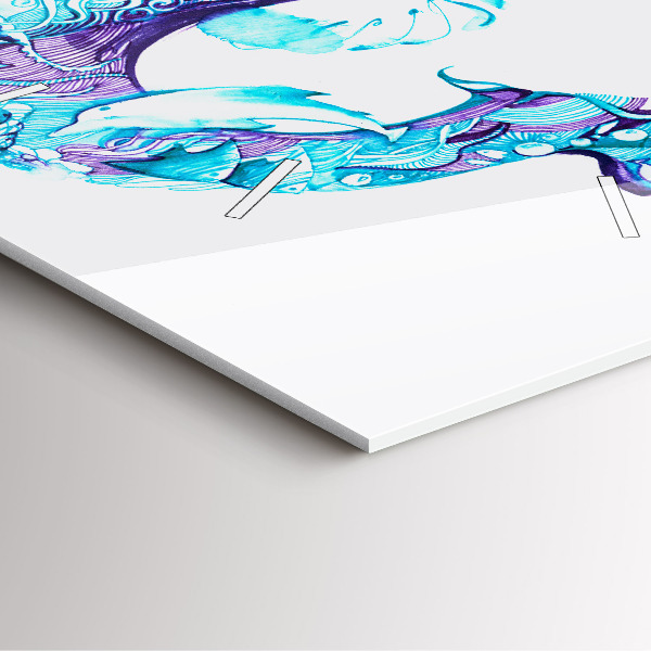 Ceas pătrat de perete din sticlă Ancoră de mare