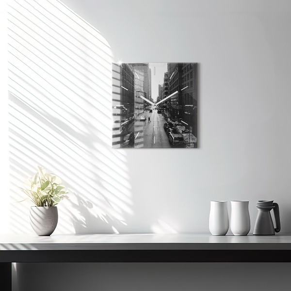 Ceas pătrat de perete din sticlă Străzile orașului Chicago