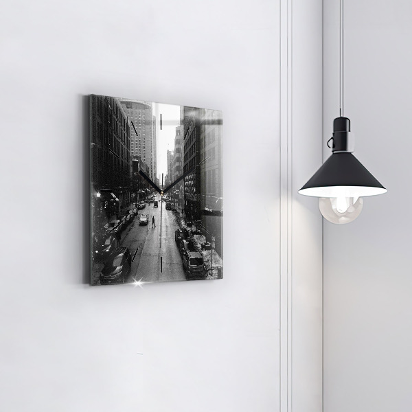 Ceas pătrat de perete din sticlă Străzile orașului Chicago