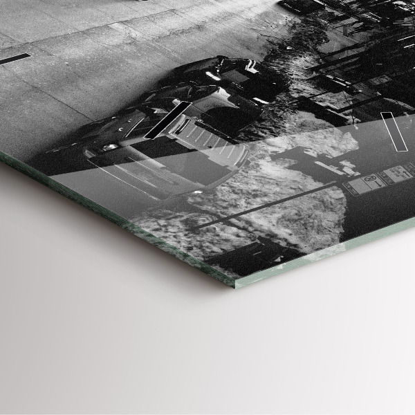 Ceas pătrat de perete din sticlă Străzile orașului Chicago