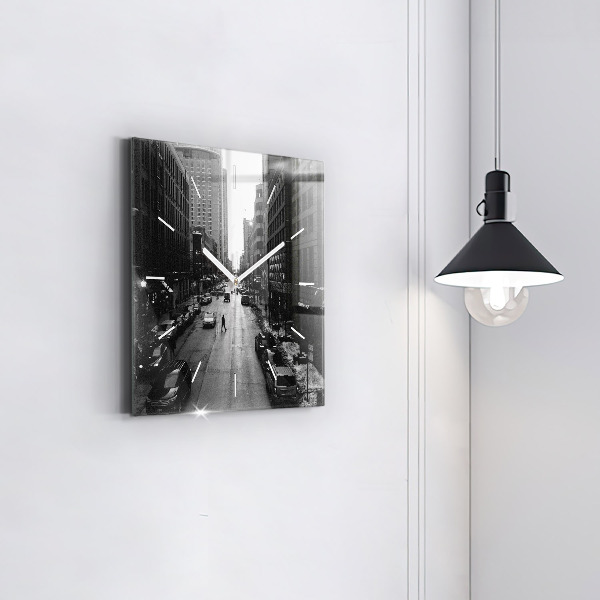 Ceas pătrat de perete din sticlă Străzile orașului Chicago